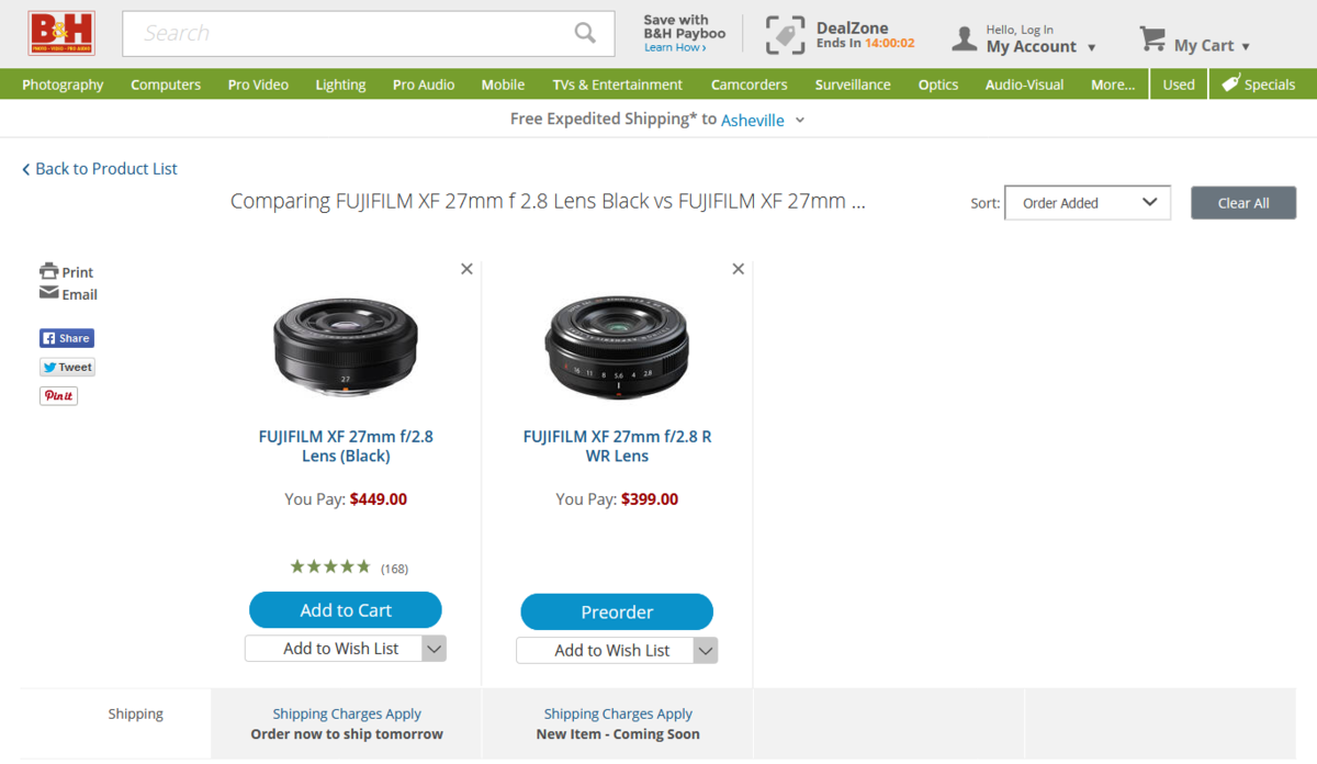 Screenshot_2021-01-27 Compare FUJIFILM XF 27mm f 2 8 Lens Black vs FUJIFILM XF 27mm f 2 8 R WR...png